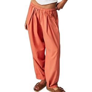 Free People | To The Sky Parachute Pants | Large | Coral/Pink